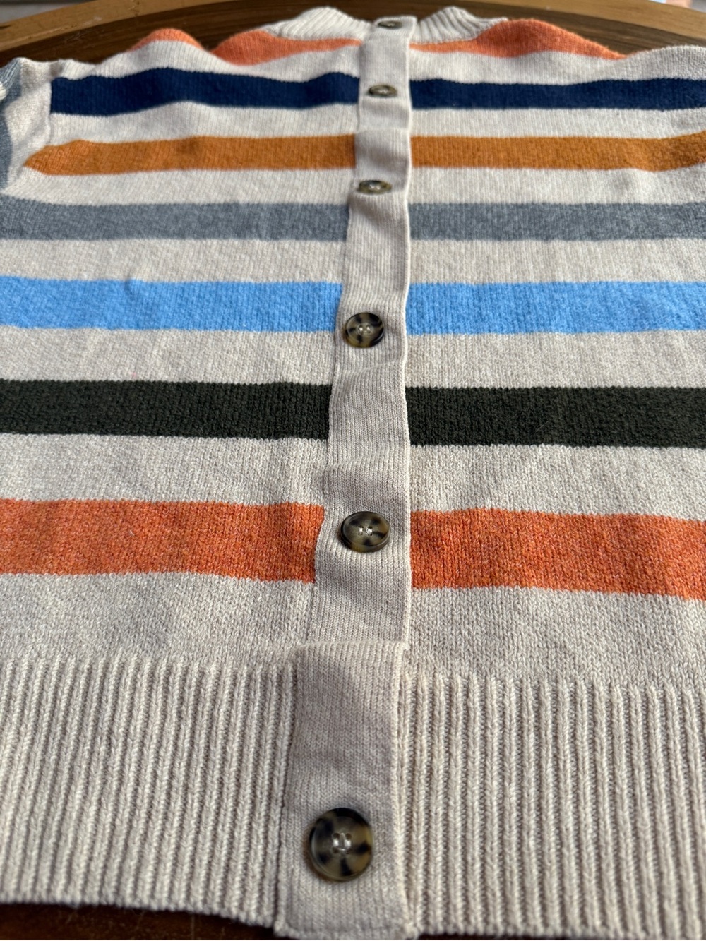 Y2K St. John's Bay Striped Mock Neck Button-Back Sweater Size M - Picture 4 of 7
